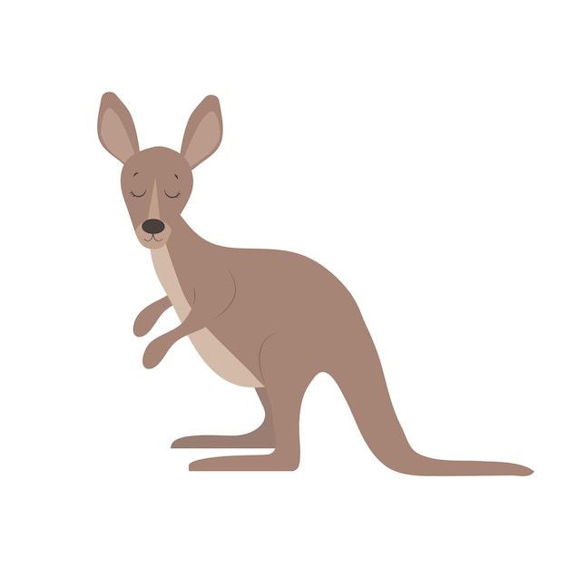 Ilustração do estilo plano canguru bonito dos desenhos animados