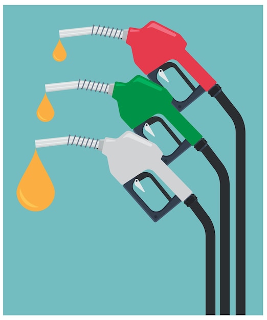 Ilustração do estoque de gasolina do tubo do canhão vetorial da bomba de gás