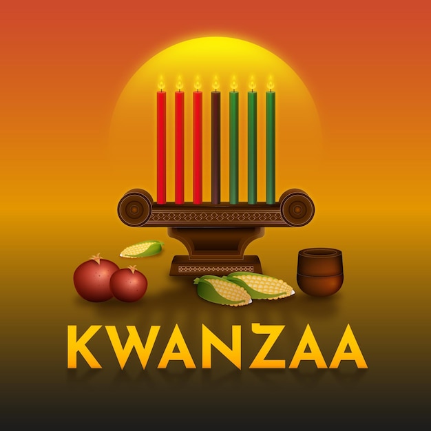 Ilustração do evento kwanzaa com candelabros