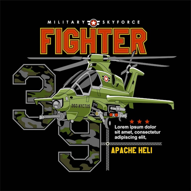 Vetor ilustração do exército militar hellicopter