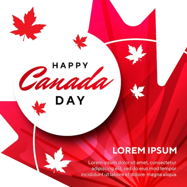 Ilustração do feliz dia do canadá com folha de bordo