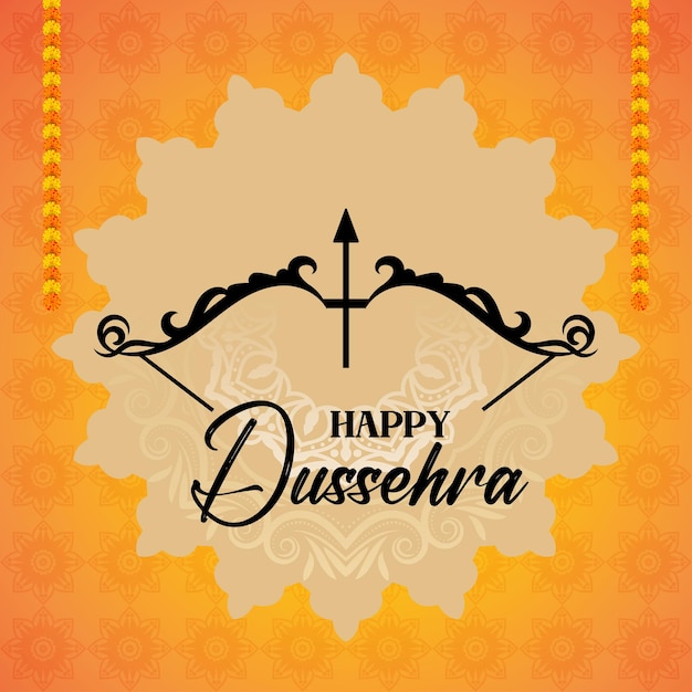 Ilustração do feliz festival de Dussehra com arco e flecha do fundo do cartão de Natal de Rama