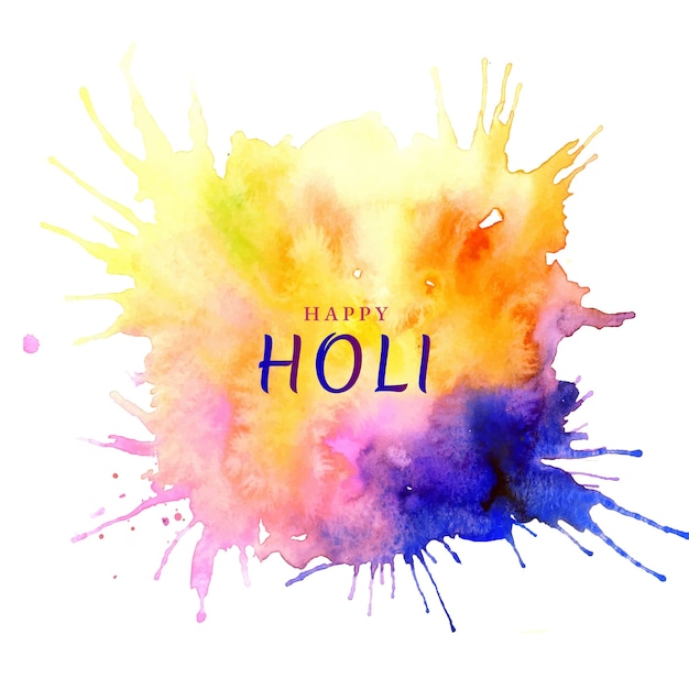 Vetor ilustração do festival de holi em aquarela