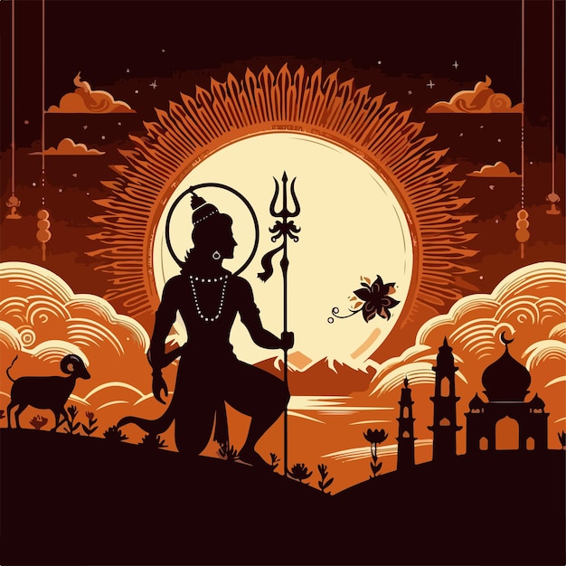 Vetor ilustração do festival de shri ram navami