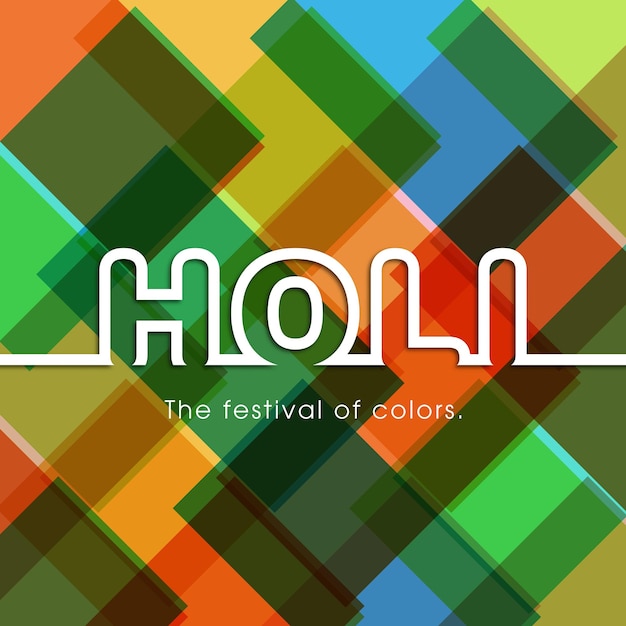 Ilustração do festival holi com caligrafia complexa e colorida