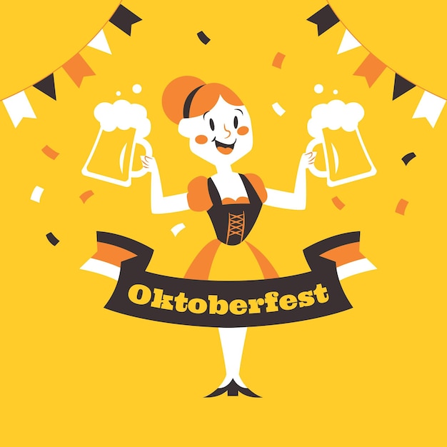 Ilustração do Flat Oktoberfest
