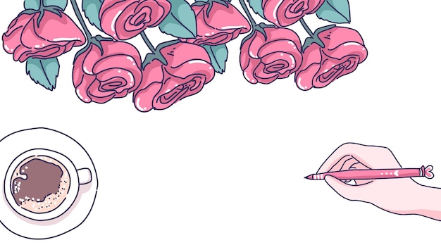 Ilustração do fundo do dia dos namorados