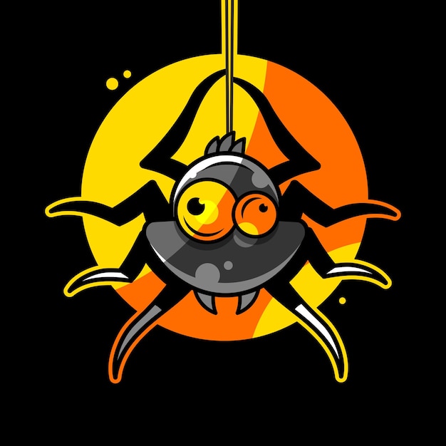 Ilustração do ícone da aranha isolada vector sinal símbolo engraçado dos desenhos animados da aranha para você ilustração do projeto