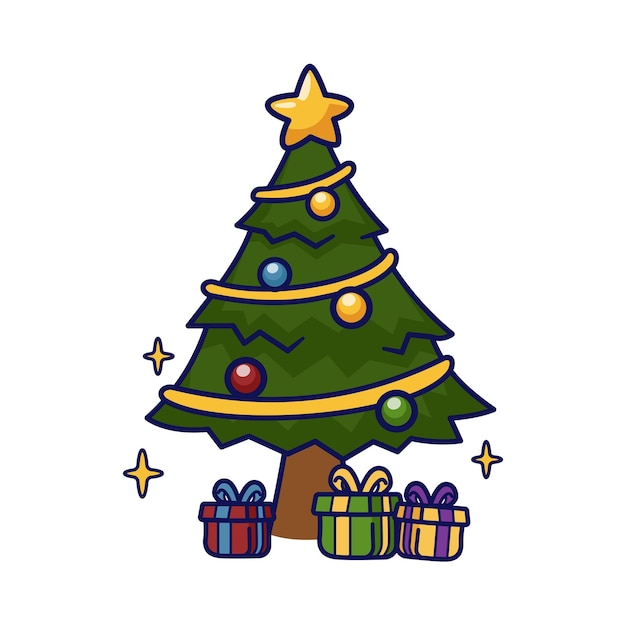 Ilustração do ícone da decoração da árvore de Natal
