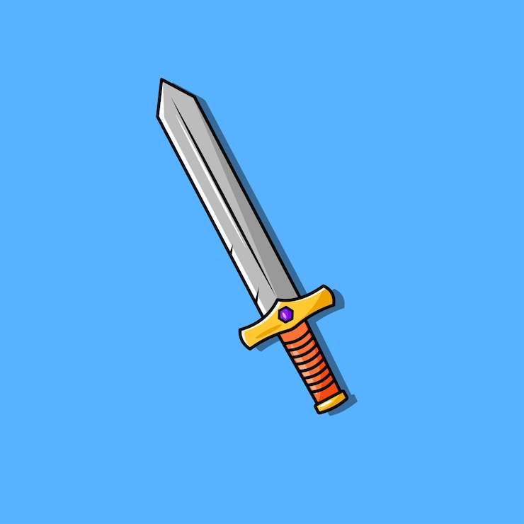 Vetor ilustração do ícone de espada projeto vetorial de espada
