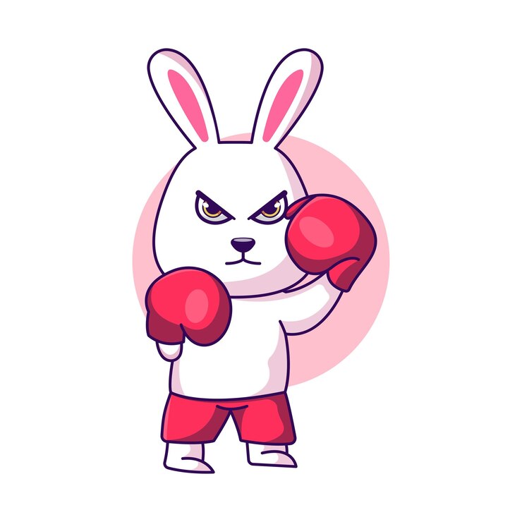 Vetor ilustração do ícone de mascote de boxer de coelho