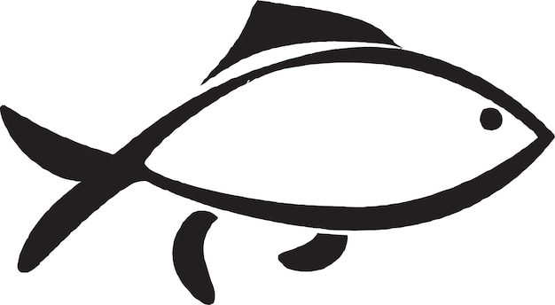 Ilustração do ícone de peixe de desenho animado