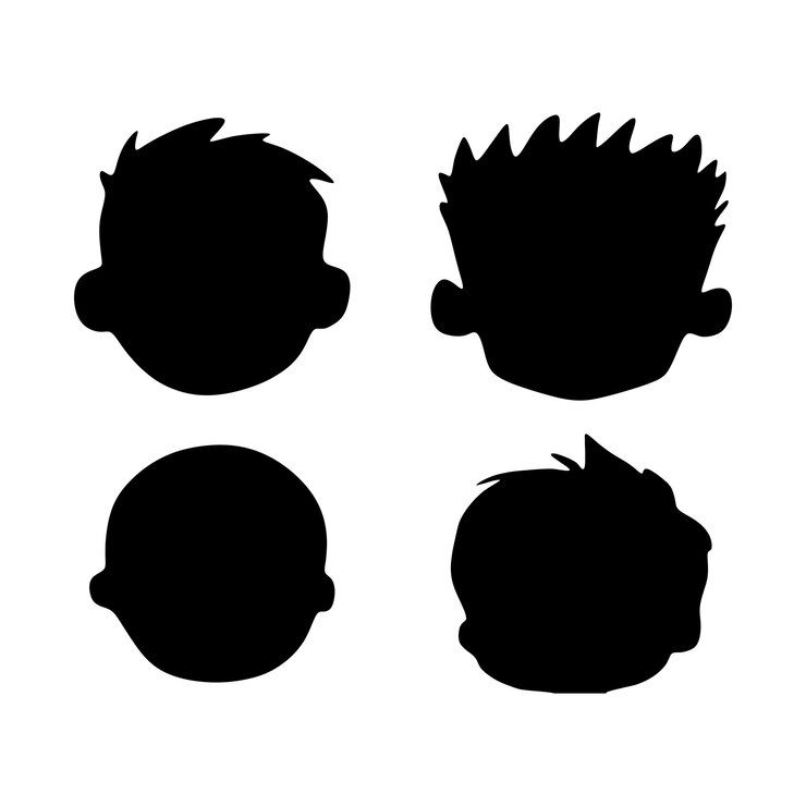 Vetor ilustração do ícone de silhueta de crianças avatar
