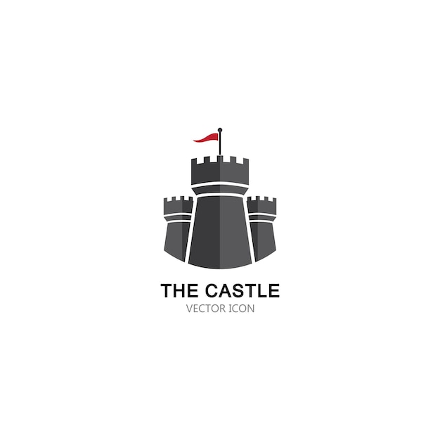 Ilustração do ícone de vetor do logotipo do castelo