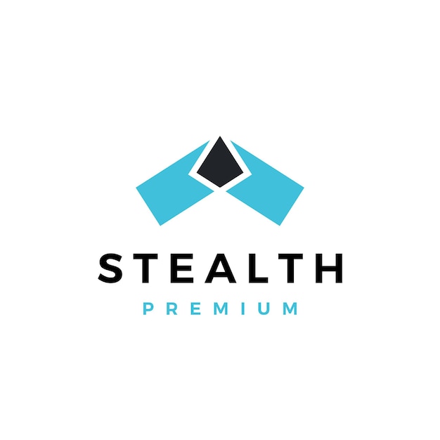 Ilustração do ícone do logotipo do bombardeiro stealth