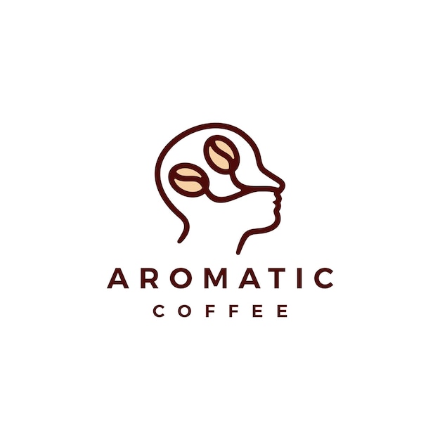 Ilustração do ícone do logotipo do café aromático