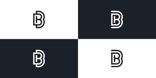 Ilustração do ícone do logotipo inicial do vetor da letra bb