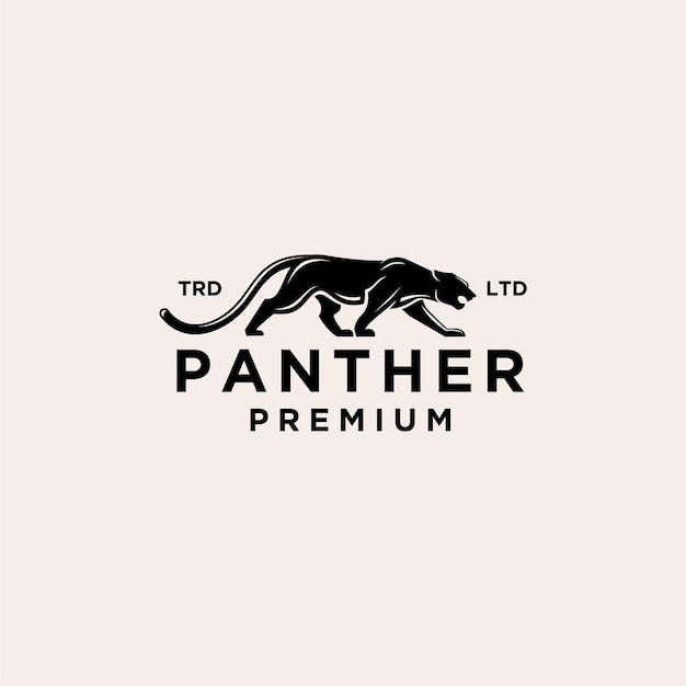 Ilustração do ícone do logotipo vintage panther