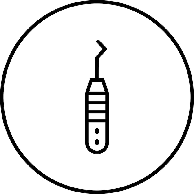 Vetor ilustração do ícone do vetor da sonda dentária do conjunto de ícones de cuidados dentários