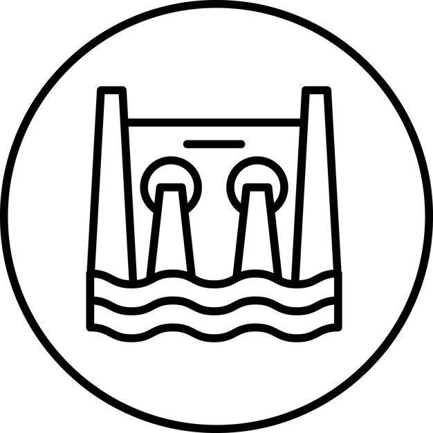 Vetor ilustração do ícone do vetor de energia hidrelétrica do conjunto de ícones de energia renovável
