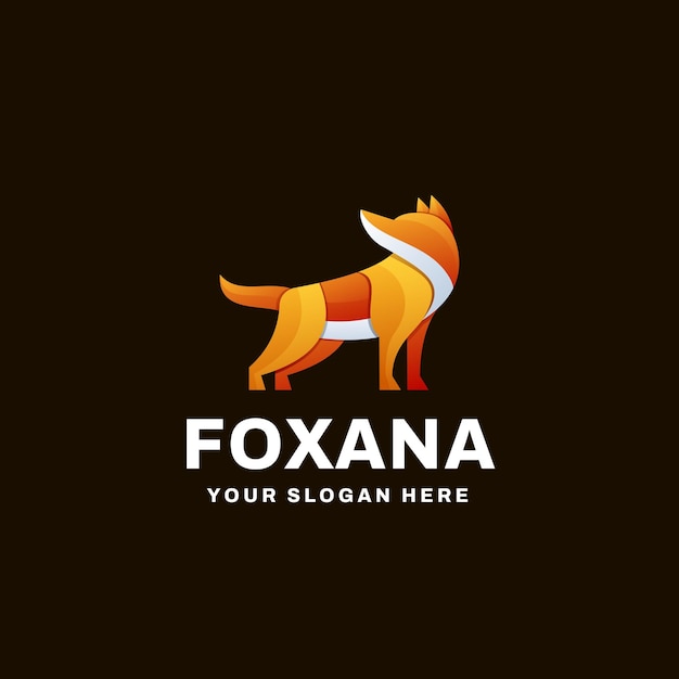 Vetor ilustração do ícone do vetor de gradiente do logotipo fox