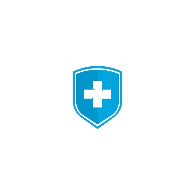 Ilustração do ícone do vetor de logotipo de proteção de escudo médico