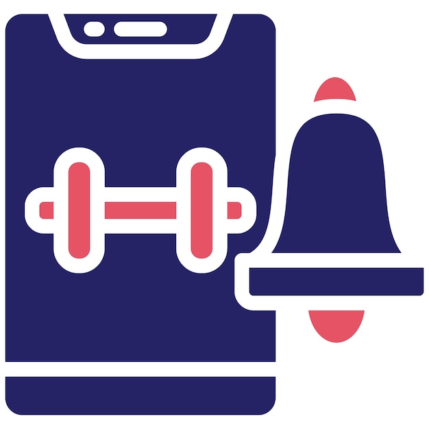 Vetor ilustração do ícone do vetor de notificação de treino do conjunto de ícones do aplicativo de treino