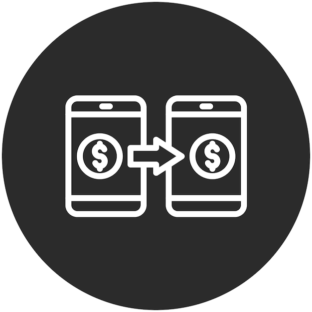 Ilustração do ícone do vetor de transação monetária do conjunto de ícones de Finanças e Dinheiro