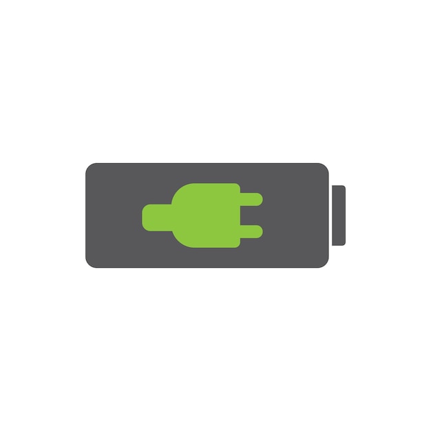 Ilustração do ícone do vetor do logotipo da bateria eco verde em plano
