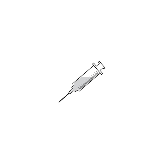Vetor ilustração do ícone do vetor do logotipo da injeção médica de seringa