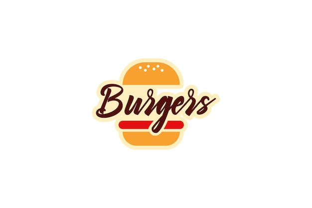 Ilustração do ícone do vetor do logotipo do hambúrguer