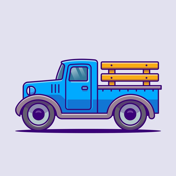 Vetor ilustração do ícone do vetor dos desenhos animados da fazenda do carro. vetor isolado conceito de ícone de transporte de fazenda. estilo flat cartoon