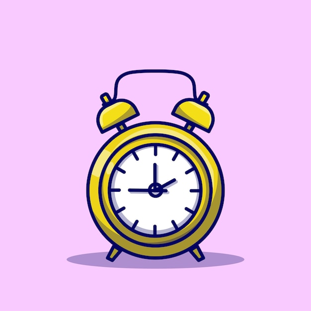 ícone de vetor simples de despertador. imagem plana dos desenhos animados  de um relógio com um sino e horas, ponteiros de minutos. um ícone pronto  para um site ou aplicativo móvel. 16259675