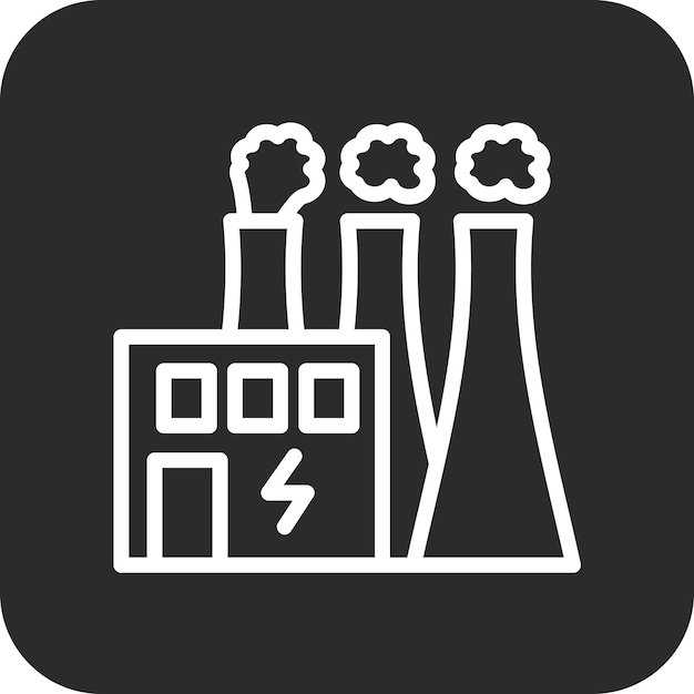 Vetor ilustração do ícone vetorial da estação de energia nuclear