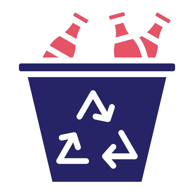 Vetor ilustração do ícone vetorial de reciclagem de plástico do conjunto de ícones de ecologia