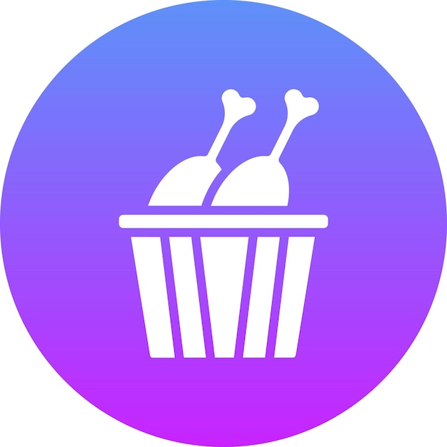 Vetor ilustração do ícone vetorial do balde de frango do conjunto de ícones de entrega de alimentos