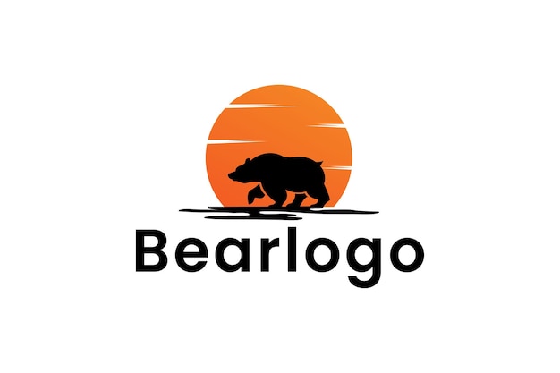 Ilustração do ícone vetorial do logotipo do urso