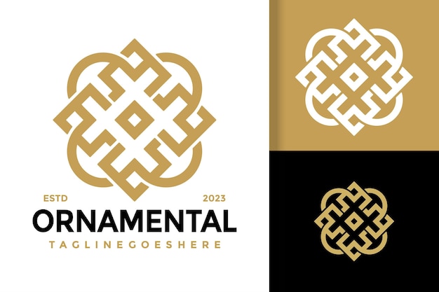 Ilustração do ícone vetorial do logotipo ornamental da letra M