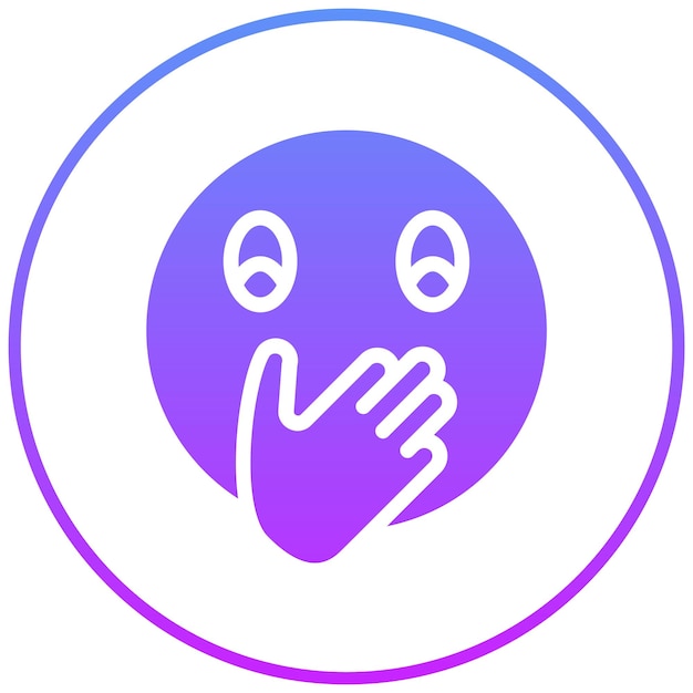 Vetor ilustração do ícone vetorial face with hand over mouth do conjunto de ícones emoji