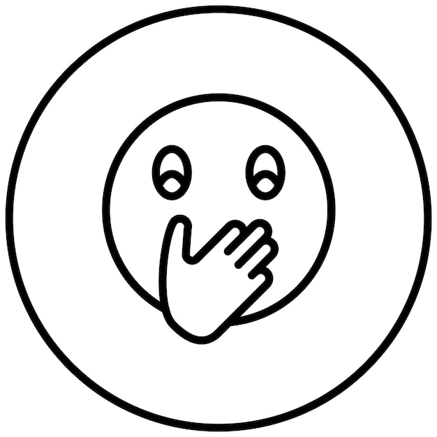 Vetor ilustração do ícone vetorial face with hand over mouth do conjunto de ícones emoji