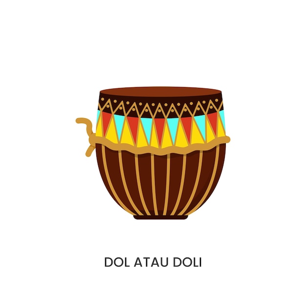 Ilustração do instrumento musical tradicional indonésio dol doli