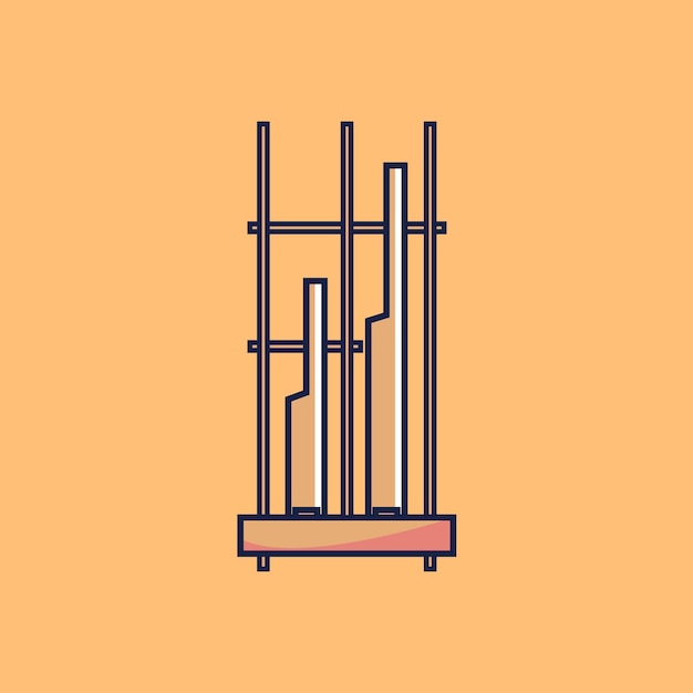 Ilustração do instrumento tradicional angklung