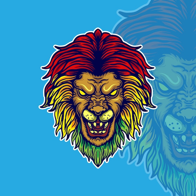 Vetor ilustração do leão do reggae