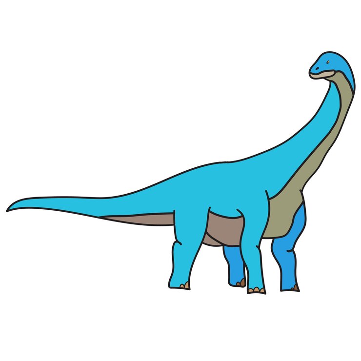 Vetor ilustração do lindo grande braquiossauro azul