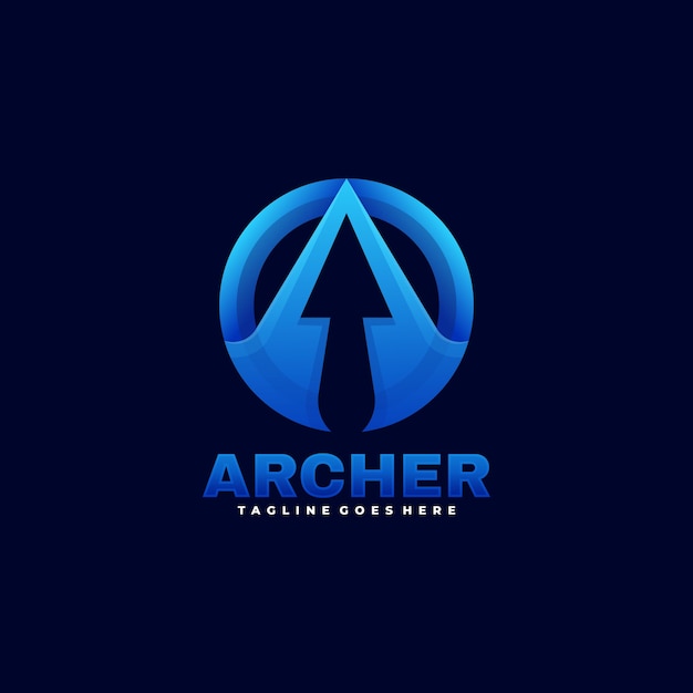 Ilustração do logotipo archer gradient colorful style.