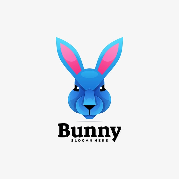 Ilustração do logotipo bunny gradient colorful style.