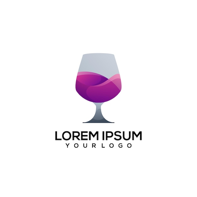 Ilustração do logotipo colorido do vinho