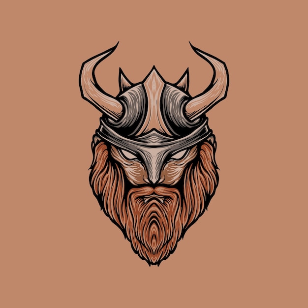 Ilustração do logotipo da cabeça viking