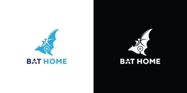 Ilustração do logotipo da casa de morcego vetor premium