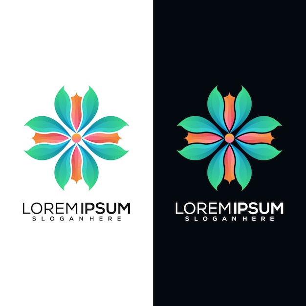 Ilustração do logotipo da flor abstrata